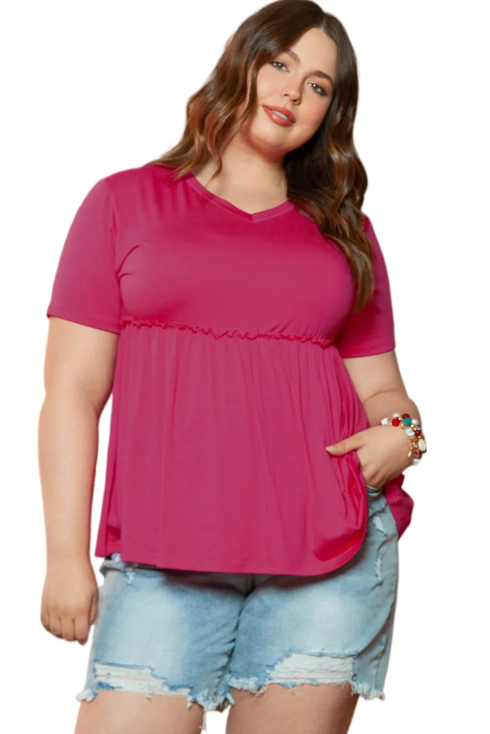 Solid Flowy Plus Size Top