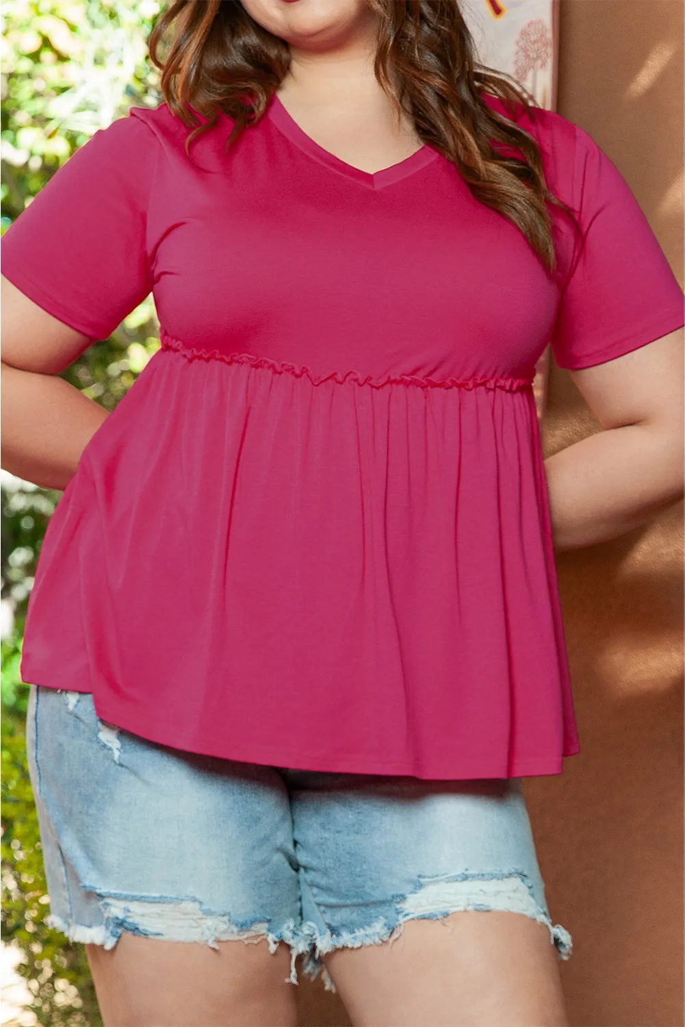 Solid Flowy Plus Size Top