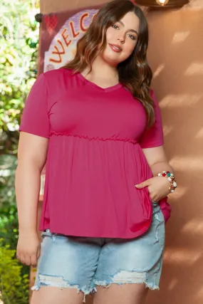 Solid Flowy Plus Size Top