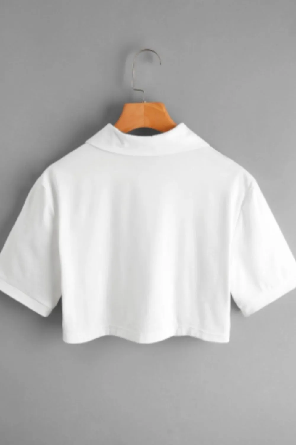 Solid  Relaxed Crop White Tee