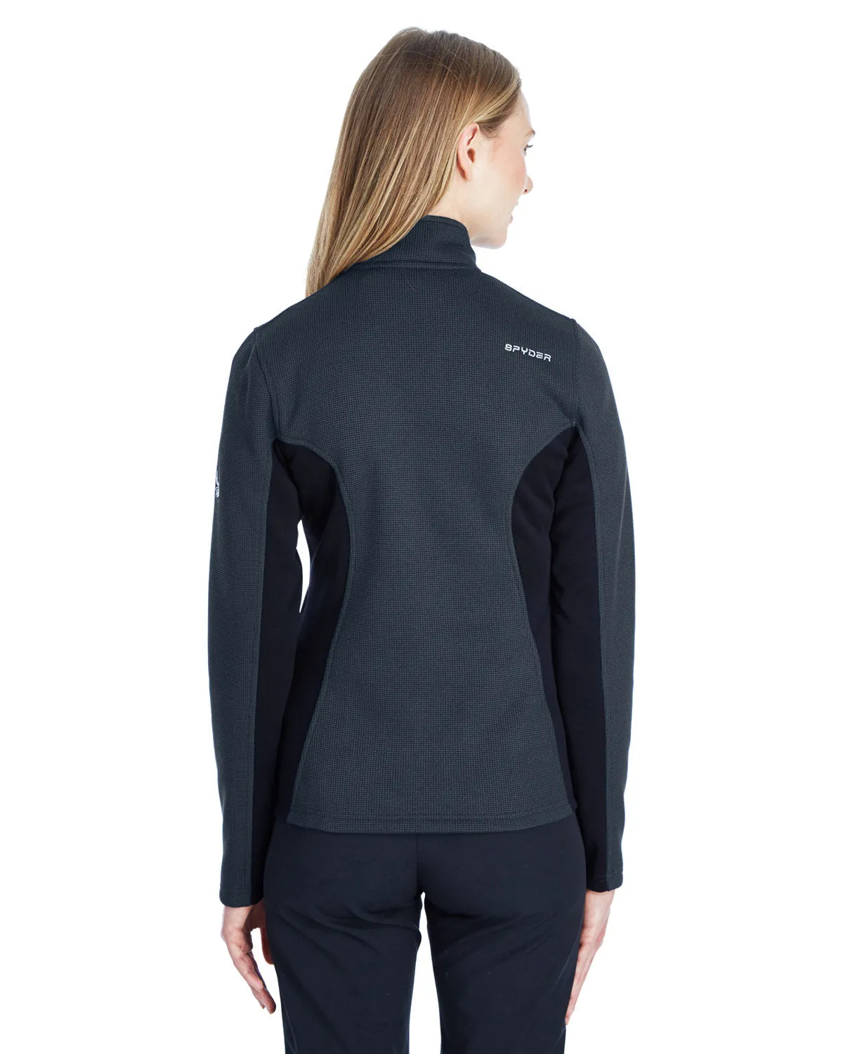 Spyder Ladies Constant Full Zip Sweaters, Fleece Frontier/ Blk/ White