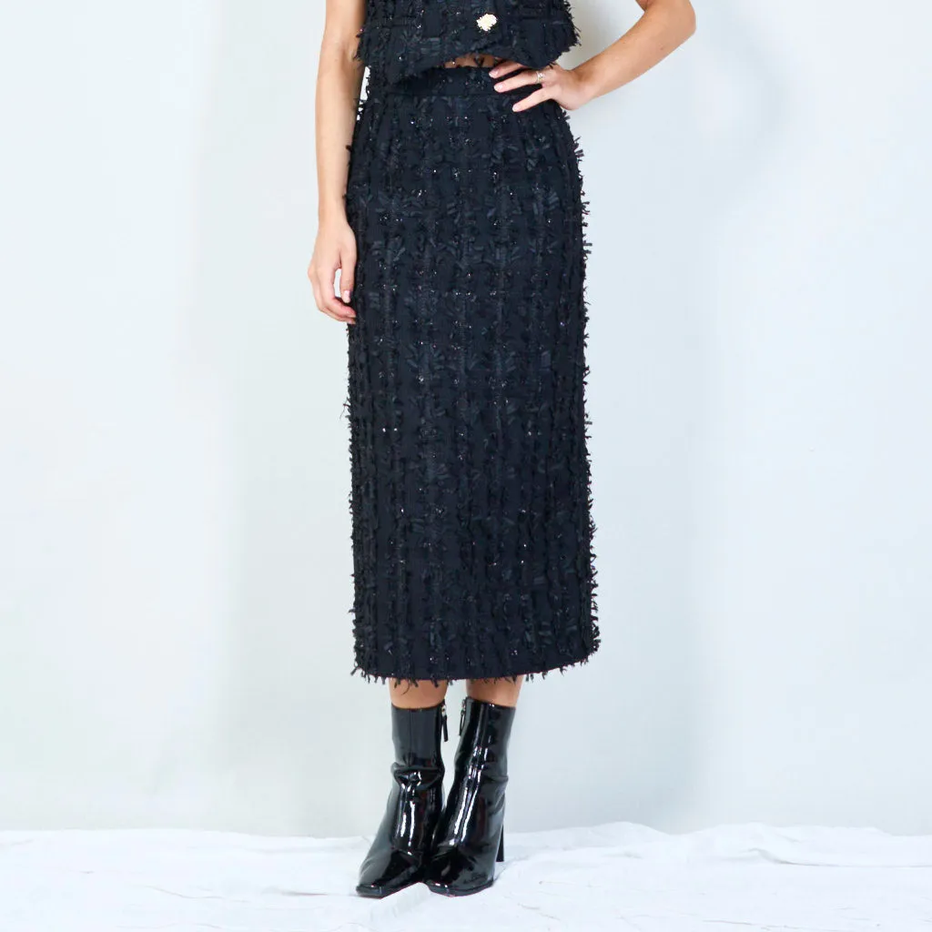 Stylish black midi skirt wholesale