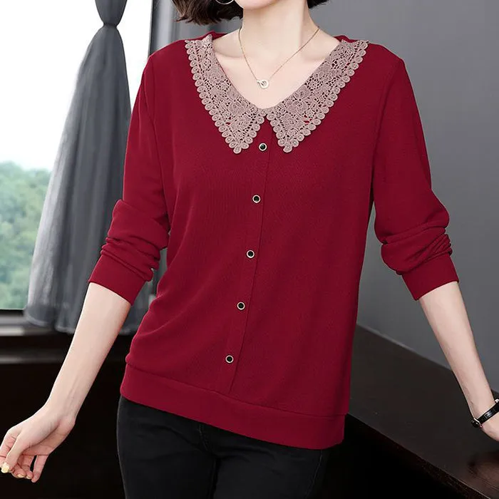 Stylish Lace Neckline Top