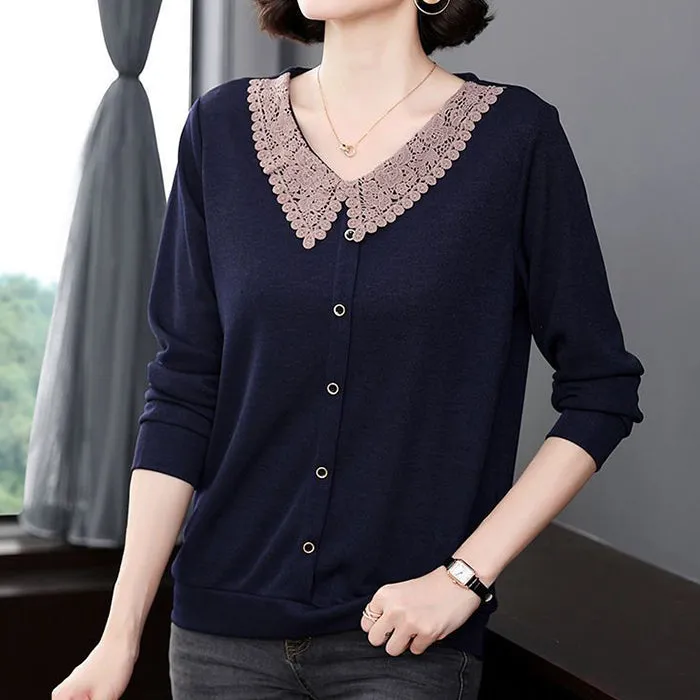 Stylish Lace Neckline Top