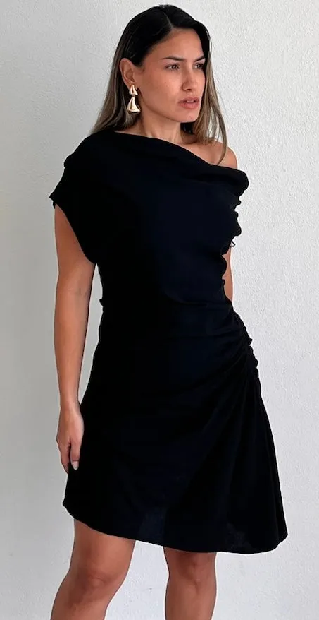 Stylish Splendor Black Asymmetrical Dress