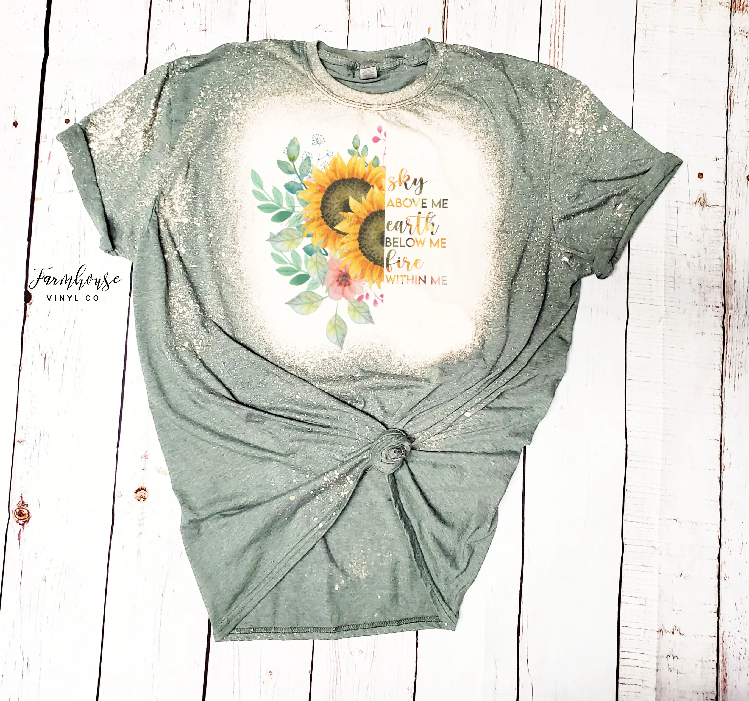 Sunflower Quote Bleached Shirt