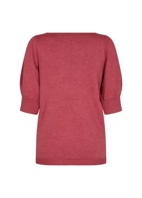 Sweater Feminine Pull Over with 3/4 Lenght Sleeves berry Color