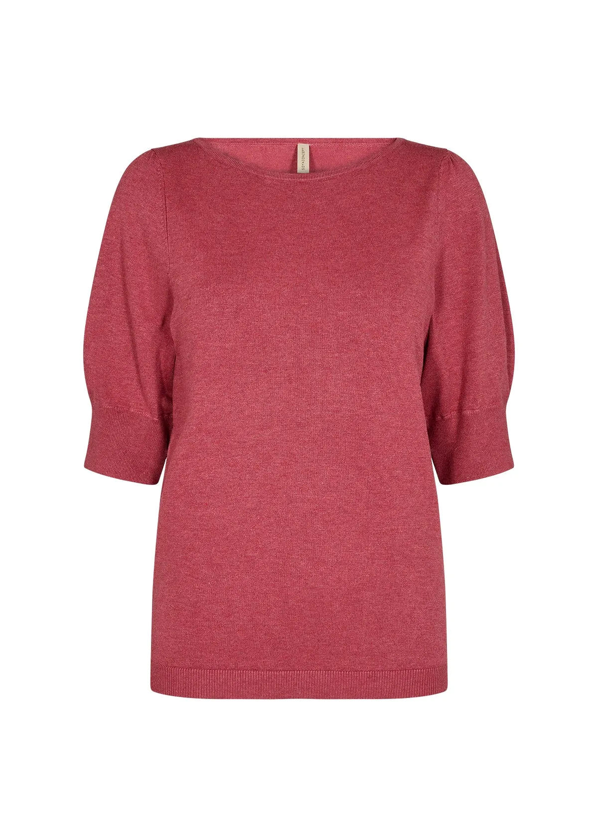 Sweater Feminine Pull Over with 3/4 Lenght Sleeves berry Color