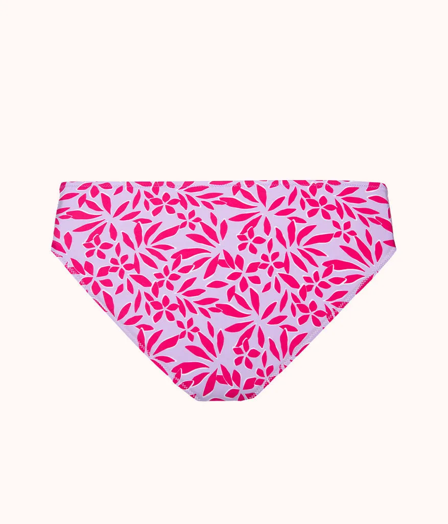 The Swim High Waist Bikini Bottom: Retro Palm Print