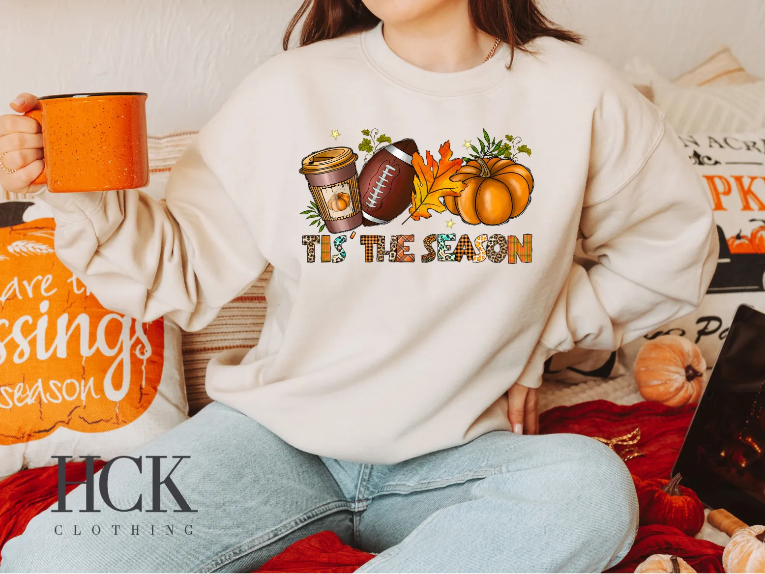 Tis The Season Fall Football Crewneck Sweatshirt- 3 COLORS