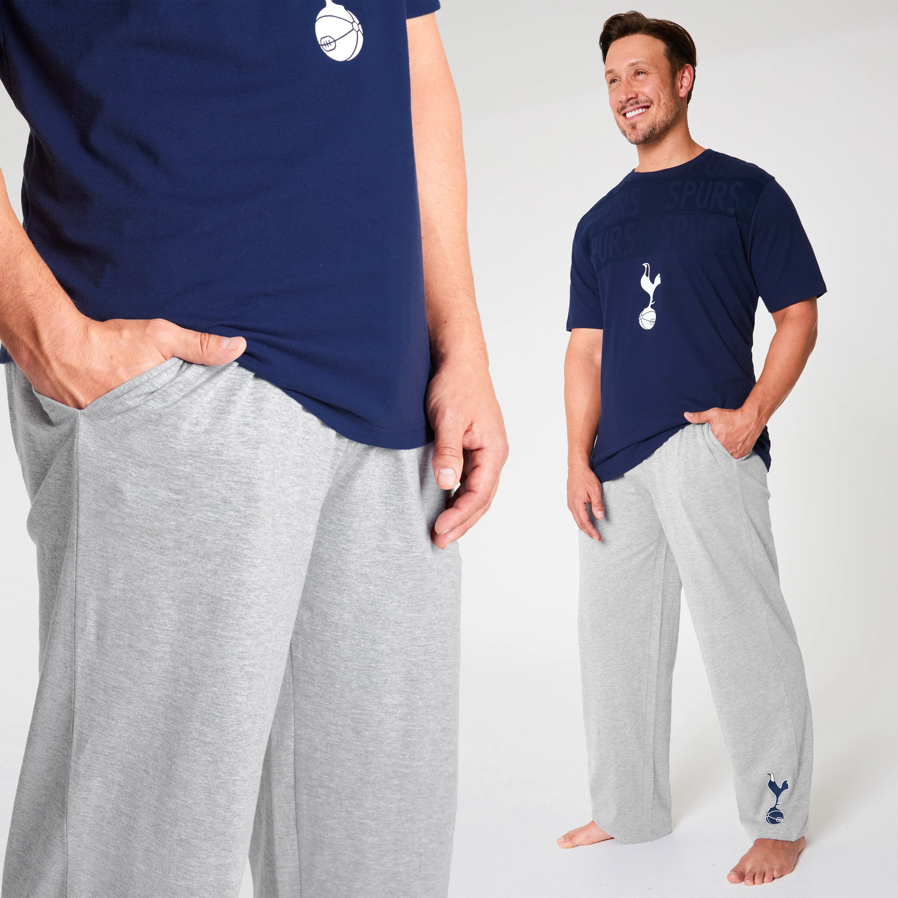 Tottenham Hotspur FC Mens Pyjamas Set - NAVY & GRAY