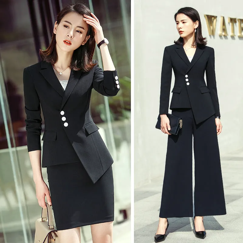 Uniform Sets Women Long Sleeved Trendy Elegant Feminine White Casual Suits Formal Cargo Skirt