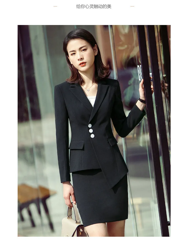 Uniform Sets Women Long Sleeved Trendy Elegant Feminine White Casual Suits Formal Cargo Skirt