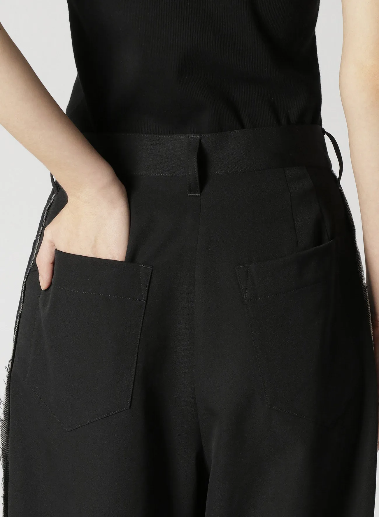 WOOL GABARDINE CUT-OUT PANTS