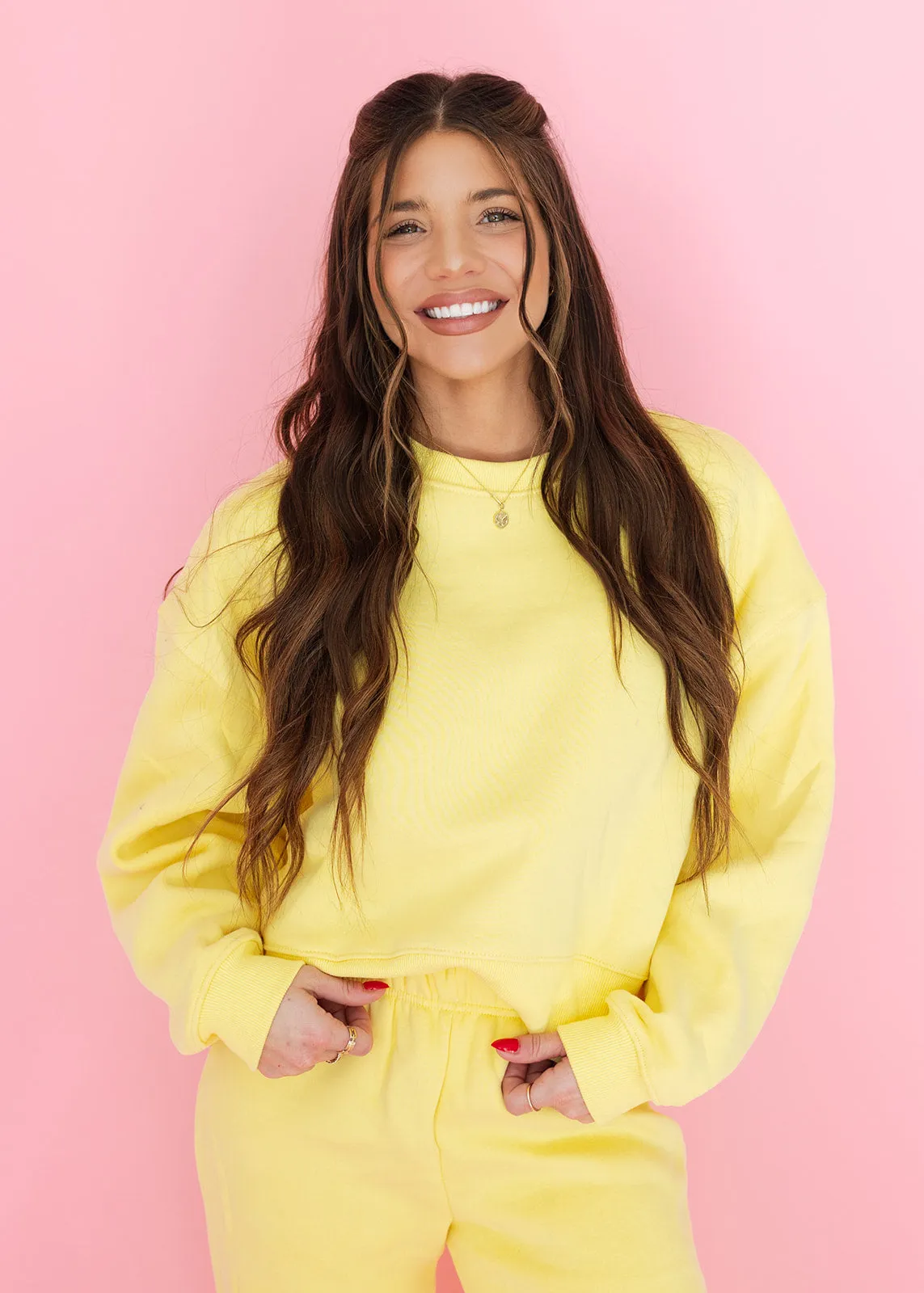 Yellow Dropped Shoulder Sweatshirt