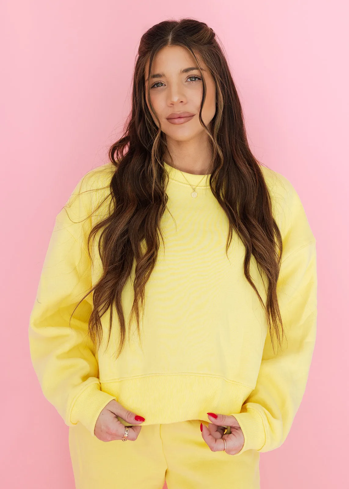 Yellow Dropped Shoulder Sweatshirt