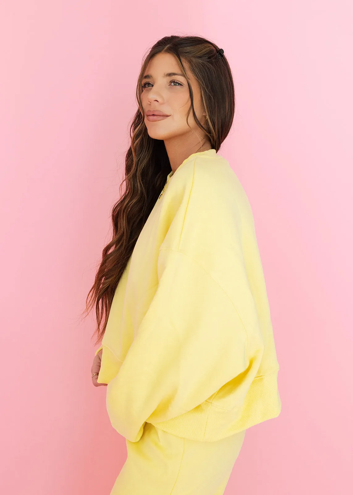 Yellow Dropped Shoulder Sweatshirt