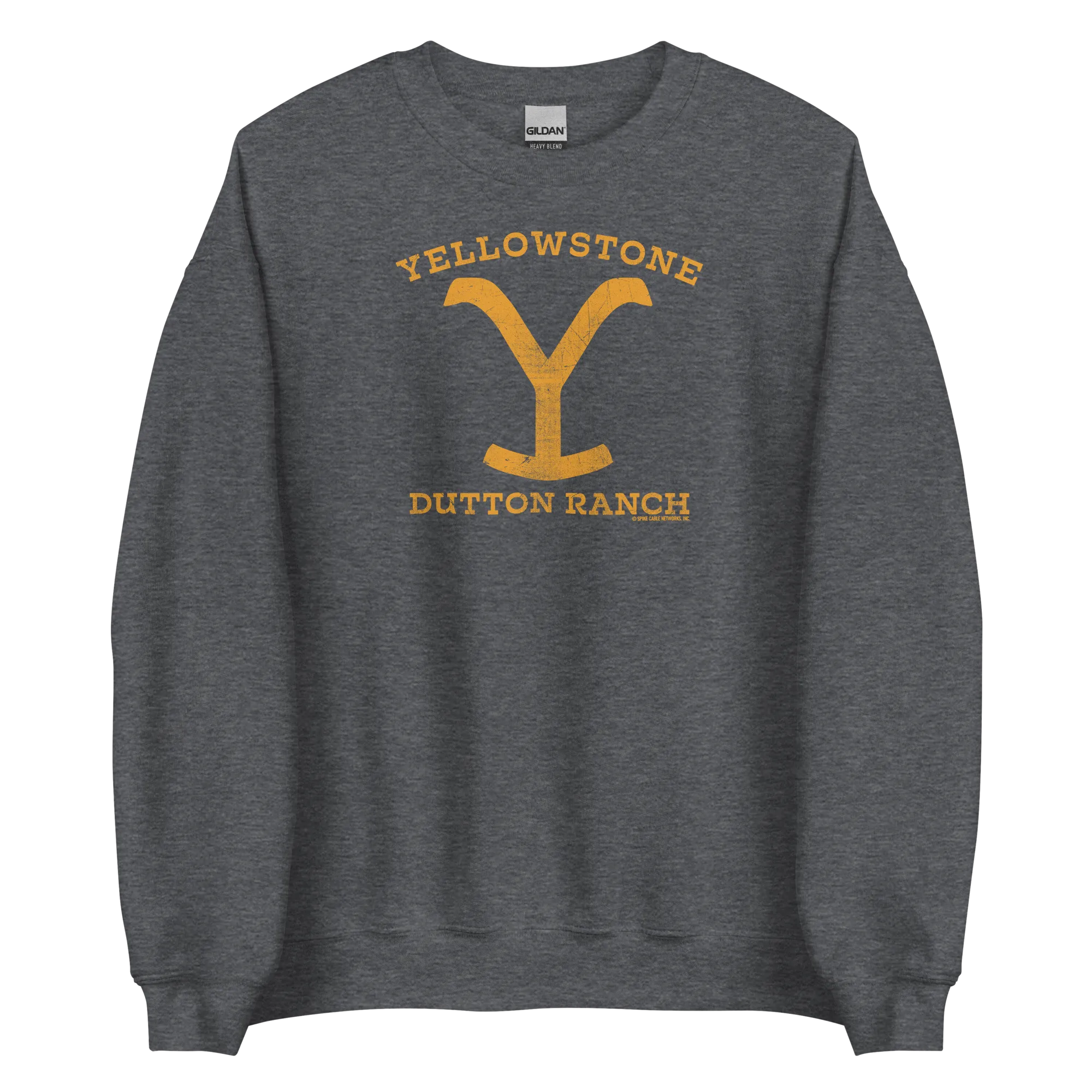 Yellowstone Dutton Ranch Distressed Logo Fleece Crewneck Sweatshirt